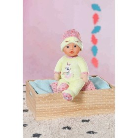 BABY born Bebelus moale cu zornaitoare si hainute verzi 30 cm